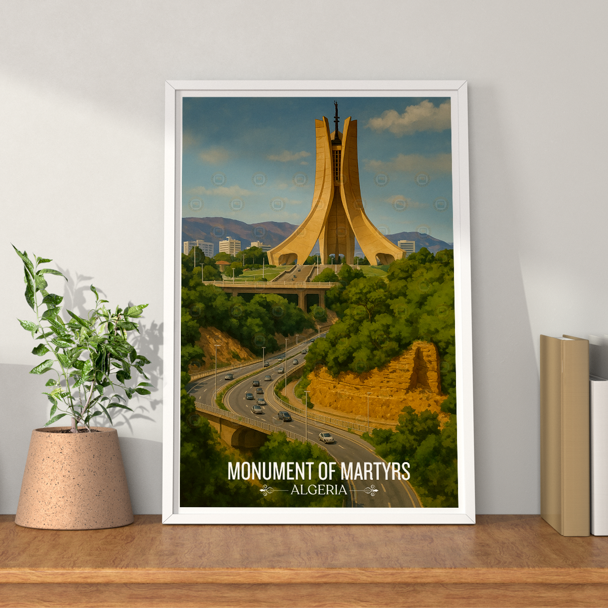 Monument of Martyrs - Algeria - Travel Poster Vintage Style Wall Art Print - Art Print - Travel Art Poster