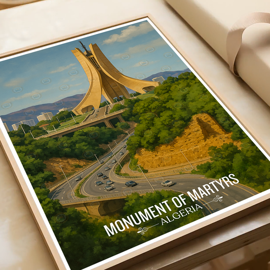 Monument of Martyrs - Algeria - Travel Poster Vintage Style Wall Art Print - Art Print - Travel Art Poster