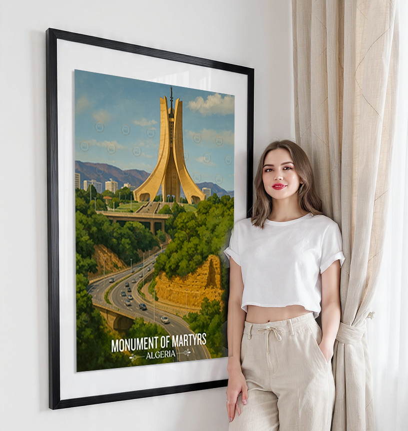 Monument of Martyrs - Algeria - Travel Poster Vintage Style Wall Art Print - Art Print - Travel Art Poster