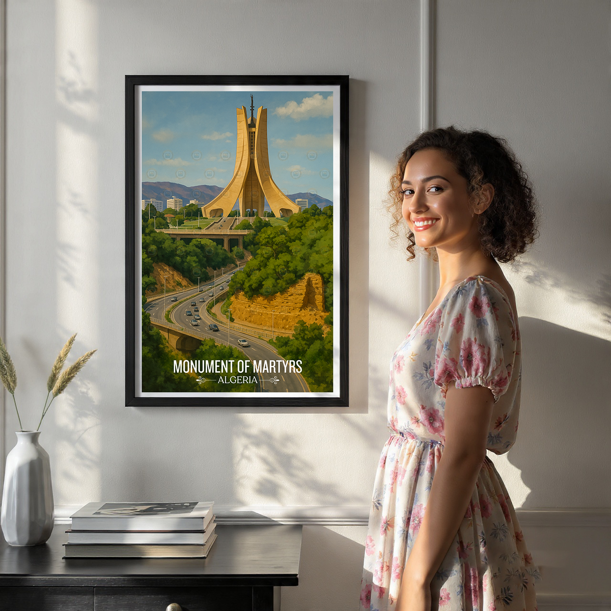 Monument of Martyrs - Algeria - Travel Poster Vintage Style Wall Art Print - Art Print - Travel Art Poster
