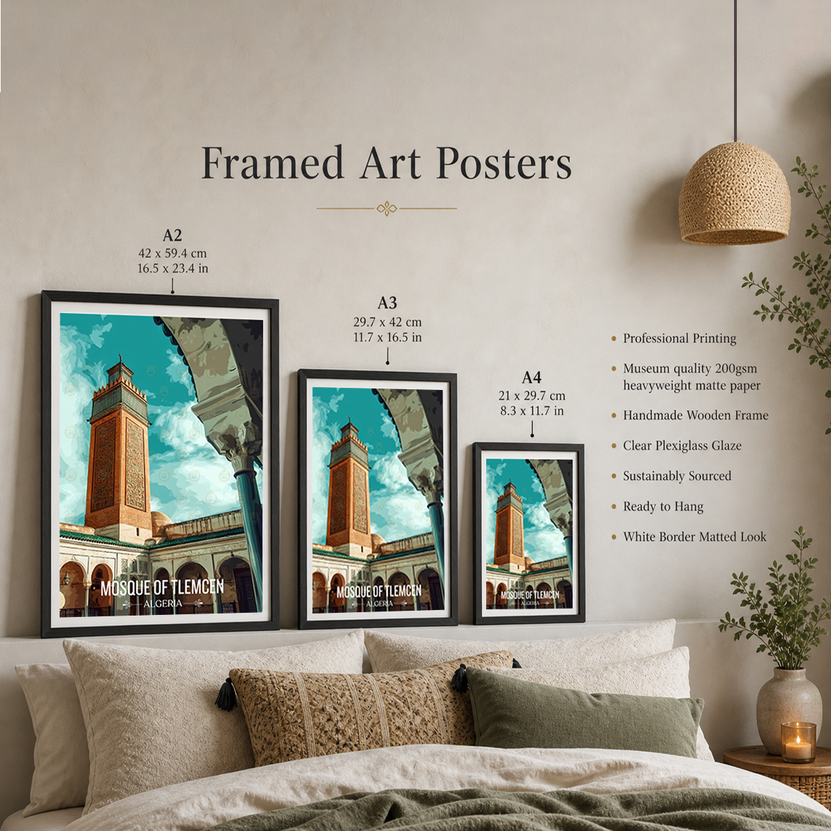 Mosque of Tlemcen - Algeria - Travel Poster Vintage Style Wall Art Print - Art Print - Travel Art Poster