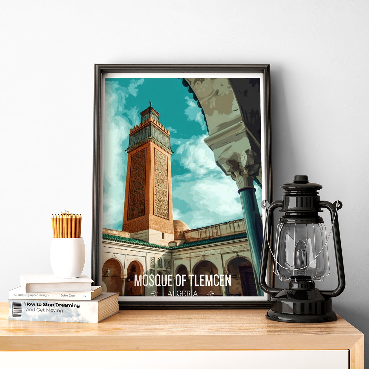 Mosque of Tlemcen - Algeria - Travel Poster Vintage Style Wall Art Print - Art Print - Travel Art Poster