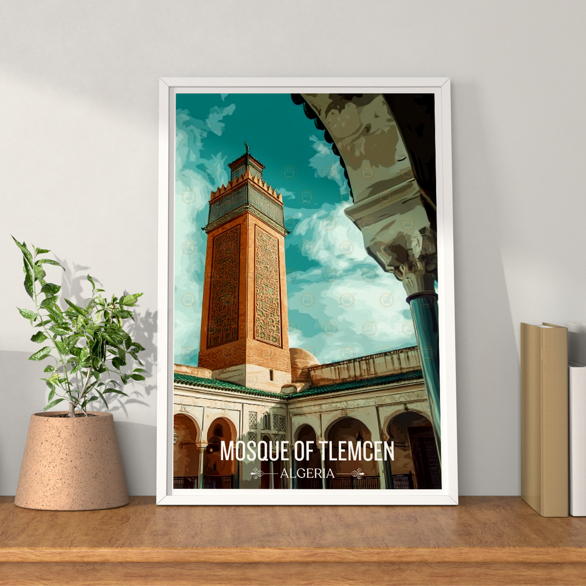 Mosque of Tlemcen - Algeria - Travel Poster Vintage Style Wall Art Print - Art Print - Travel Art Poster