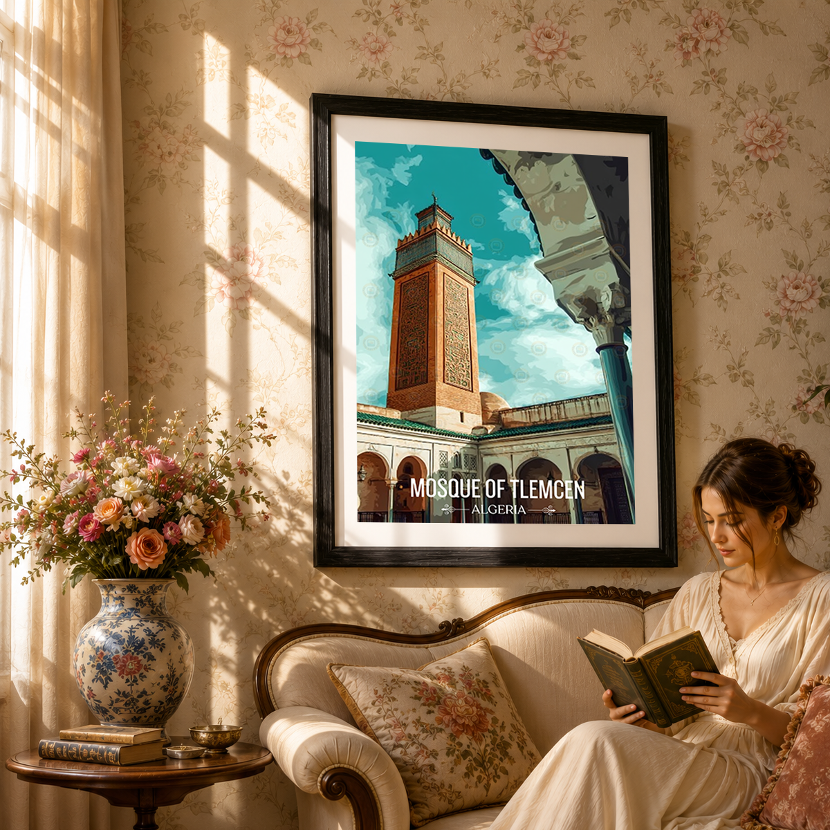 Mosque of Tlemcen - Algeria - Travel Poster Vintage Style Wall Art Print - Art Print - Travel Art Poster