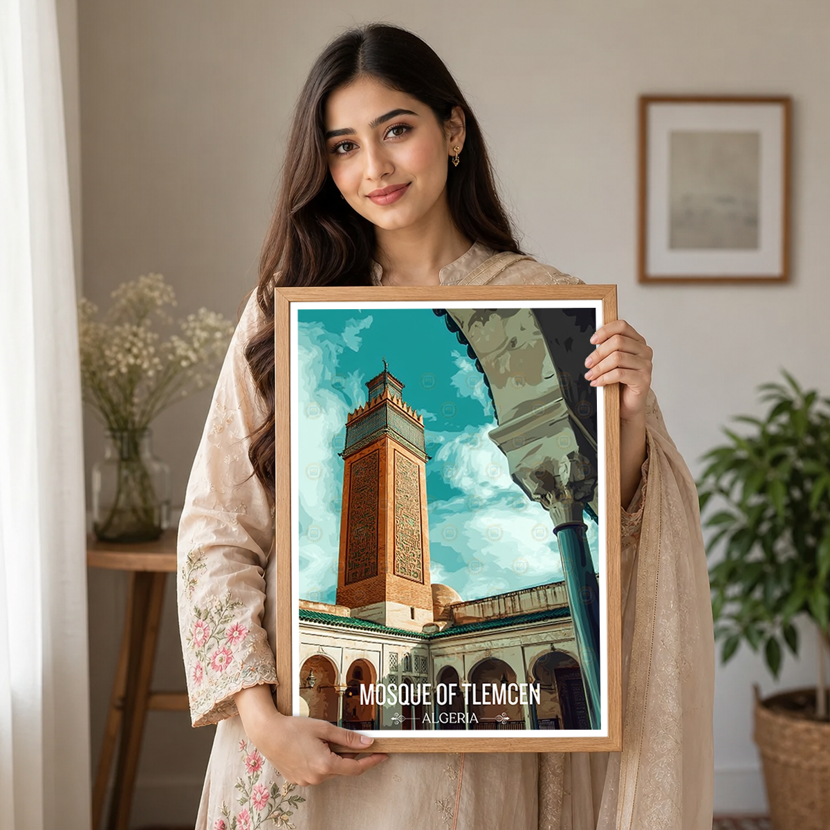 Mosque of Tlemcen - Algeria - Travel Poster Vintage Style Wall Art Print - Art Print - Travel Art Poster