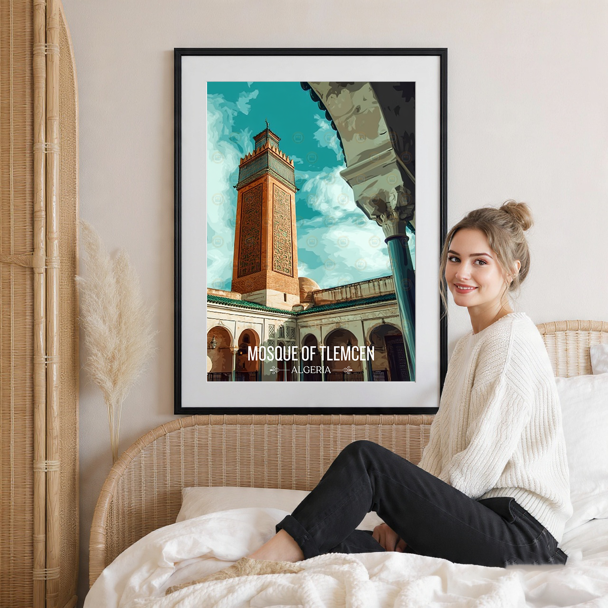 Mosque of Tlemcen - Algeria - Travel Poster Vintage Style Wall Art Print - Art Print - Travel Art Poster