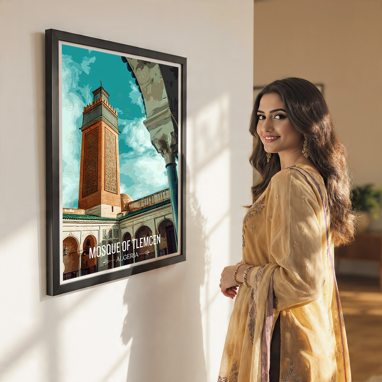 Mosque of Tlemcen - Algeria - Travel Poster Vintage Style Wall Art Print - Art Print - Travel Art Poster