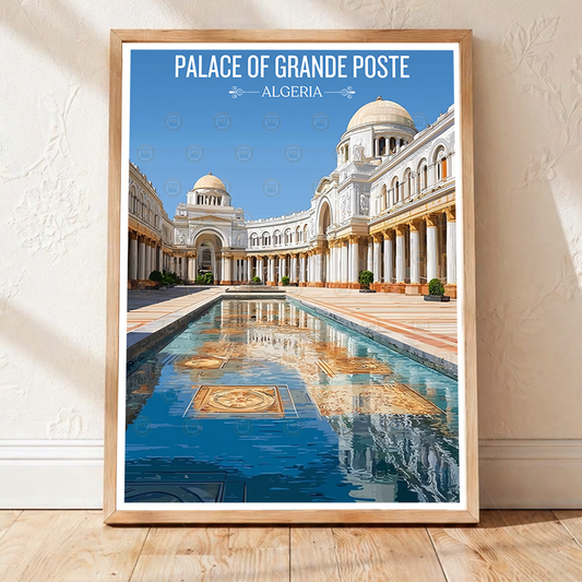 Palace of Grande Poste - Algeria - Travel Poster Vintage Style Wall Art Print - Art Print - Travel Art Poster