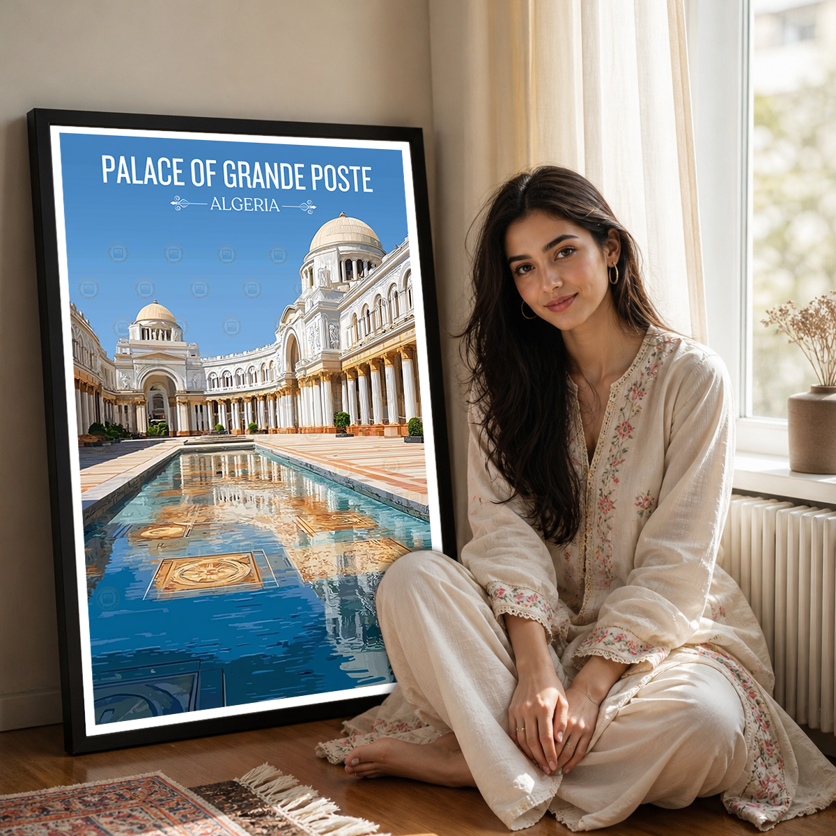 Palace of Grande Poste - Algeria - Travel Poster Vintage Style Wall Art Print - Art Print - Travel Art Poster