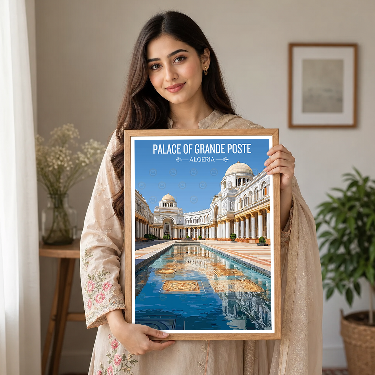 Palace of Grande Poste - Algeria - Travel Poster Vintage Style Wall Art Print - Art Print - Travel Art Poster
