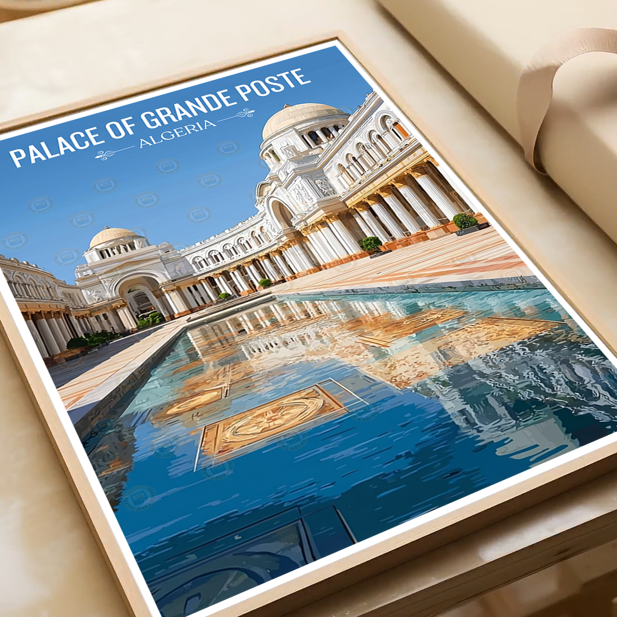 Palace of Grande Poste - Algeria - Travel Poster Vintage Style Wall Art Print - Art Print - Travel Art Poster