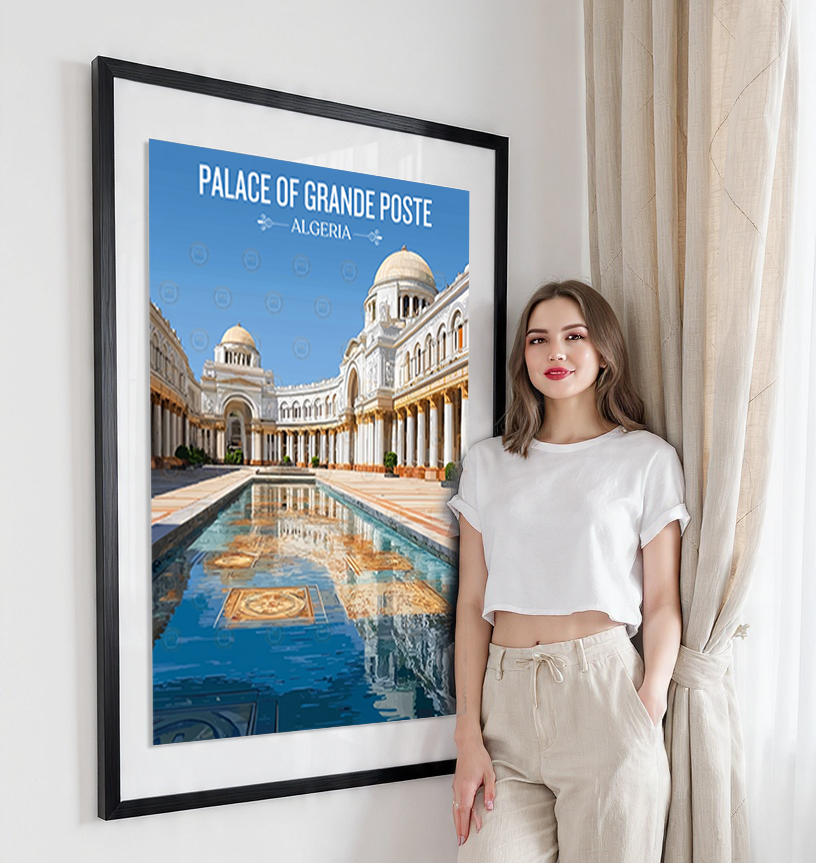 Palace of Grande Poste - Algeria - Travel Poster Vintage Style Wall Art Print - Art Print - Travel Art Poster
