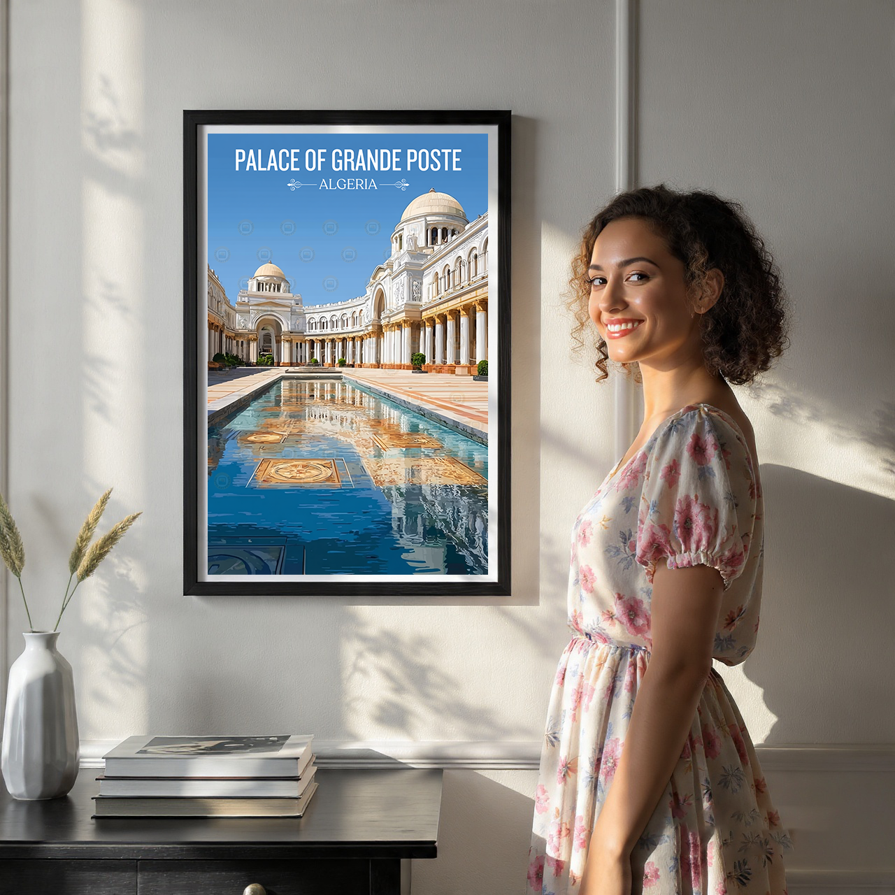 Palace of Grande Poste - Algeria - Travel Poster Vintage Style Wall Art Print - Art Print - Travel Art Poster