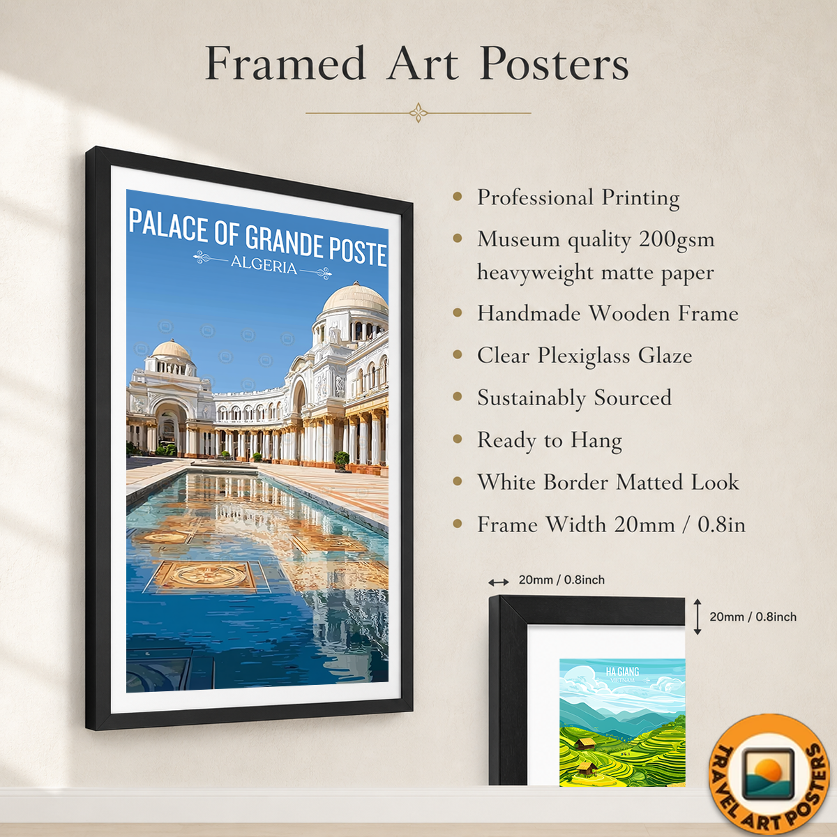 Palace of Grande Poste - Algeria - Travel Poster Vintage Style Wall Art Print - Art Print - Travel Art Poster