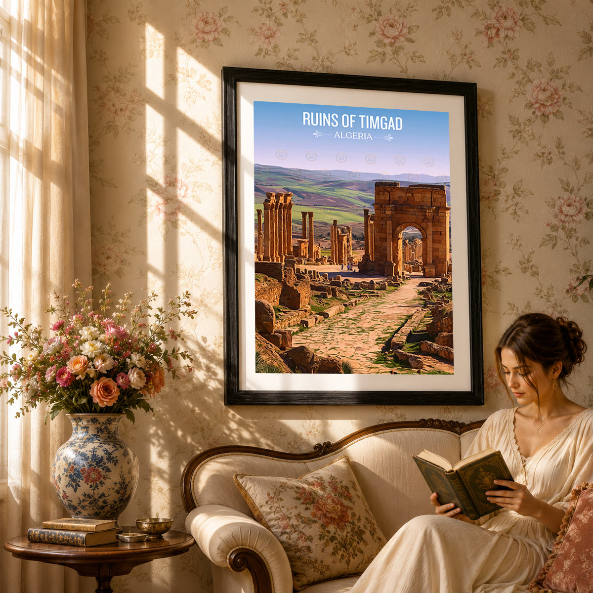 Ruins of Timgad - Algeria - Travel Poster Vintage Style Wall Art Print - Art Print - Travel Art Poster
