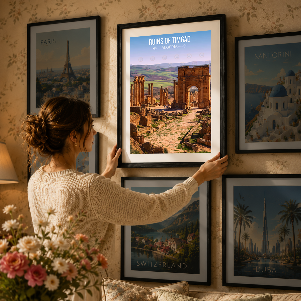 Ruins of Timgad - Algeria - Travel Poster Vintage Style Wall Art Print - Art Print - Travel Art Poster