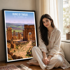 Ruins of Timgad - Algeria - Travel Poster Vintage Style Wall Art Print - Art Print - Travel Art Poster