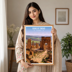 Ruins of Timgad - Algeria - Travel Poster Vintage Style Wall Art Print - Art Print - Travel Art Poster