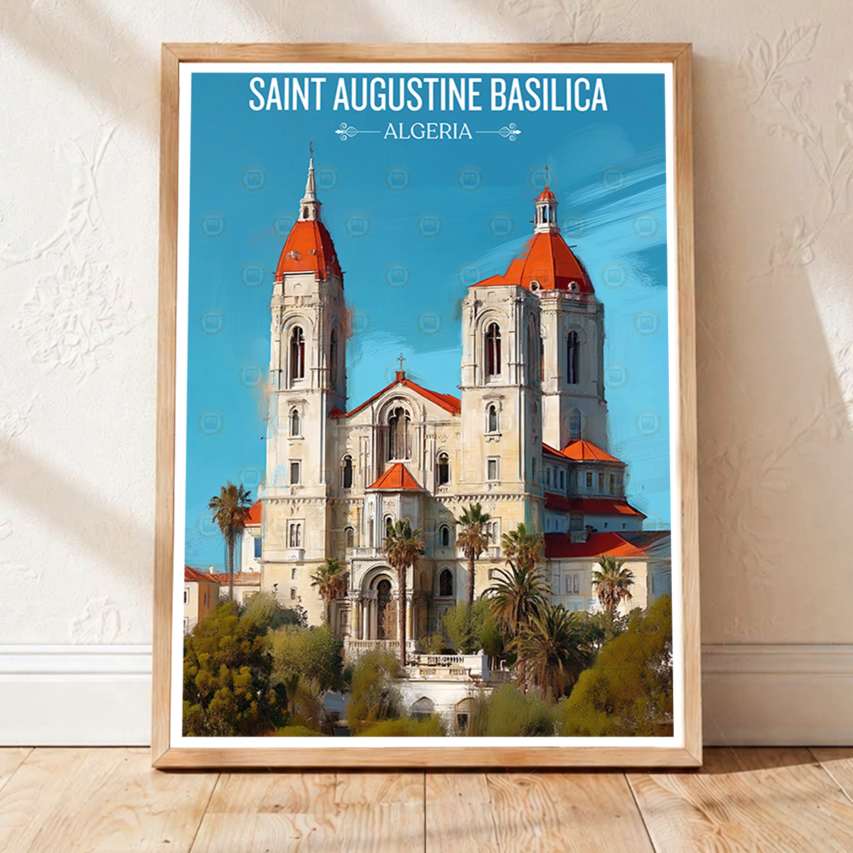 Saint Augustine Basilica - Algeria - Travel Poster Vintage Style Wall Art Print - Art Print - Travel Art Poster