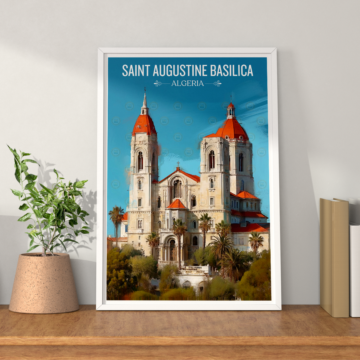 Saint Augustine Basilica - Algeria - Travel Poster Vintage Style Wall Art Print - Art Print - Travel Art Poster