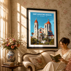 Saint Augustine Basilica - Algeria - Travel Poster Vintage Style Wall Art Print - Art Print - Travel Art Poster