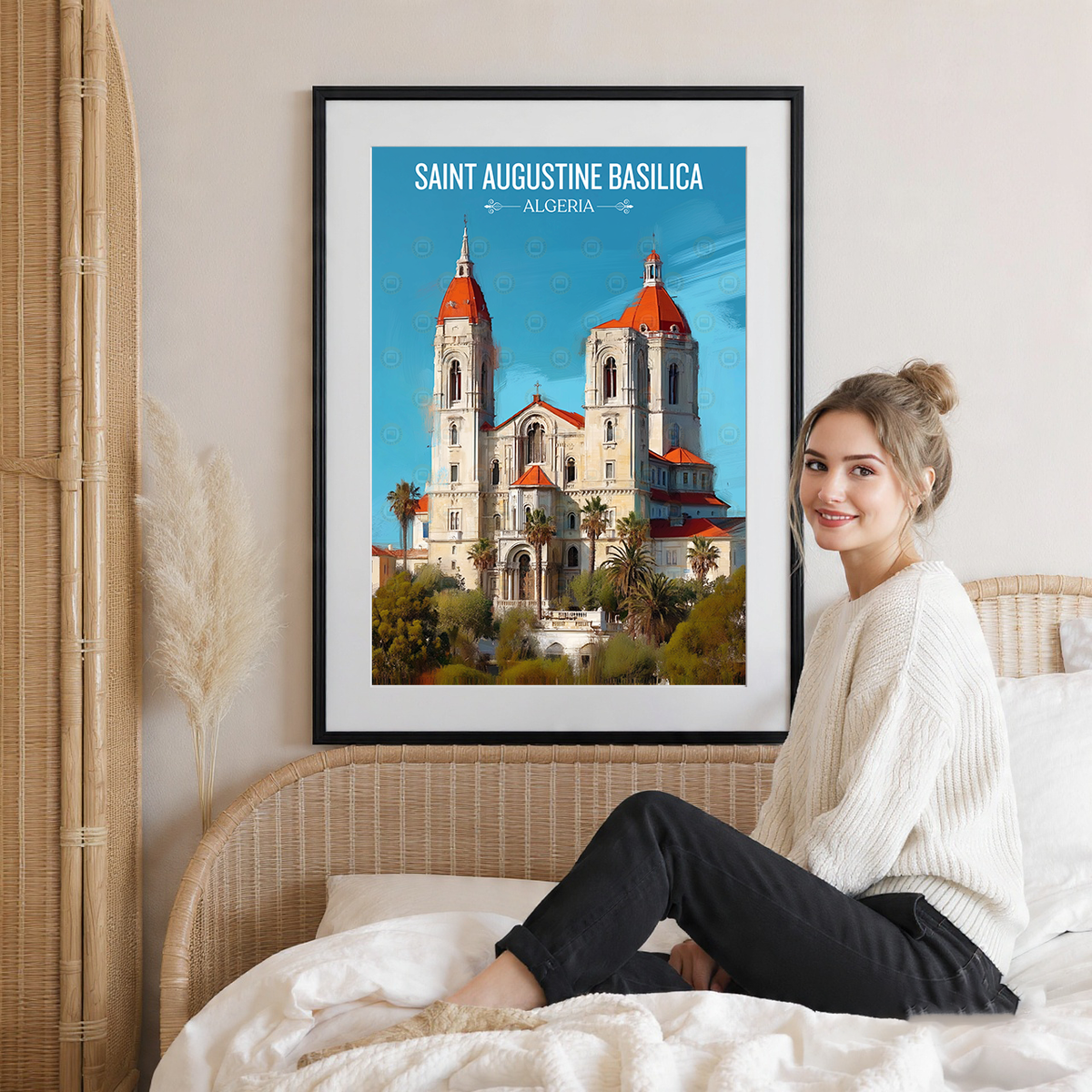 Saint Augustine Basilica - Algeria - Travel Poster Vintage Style Wall Art Print - Art Print - Travel Art Poster