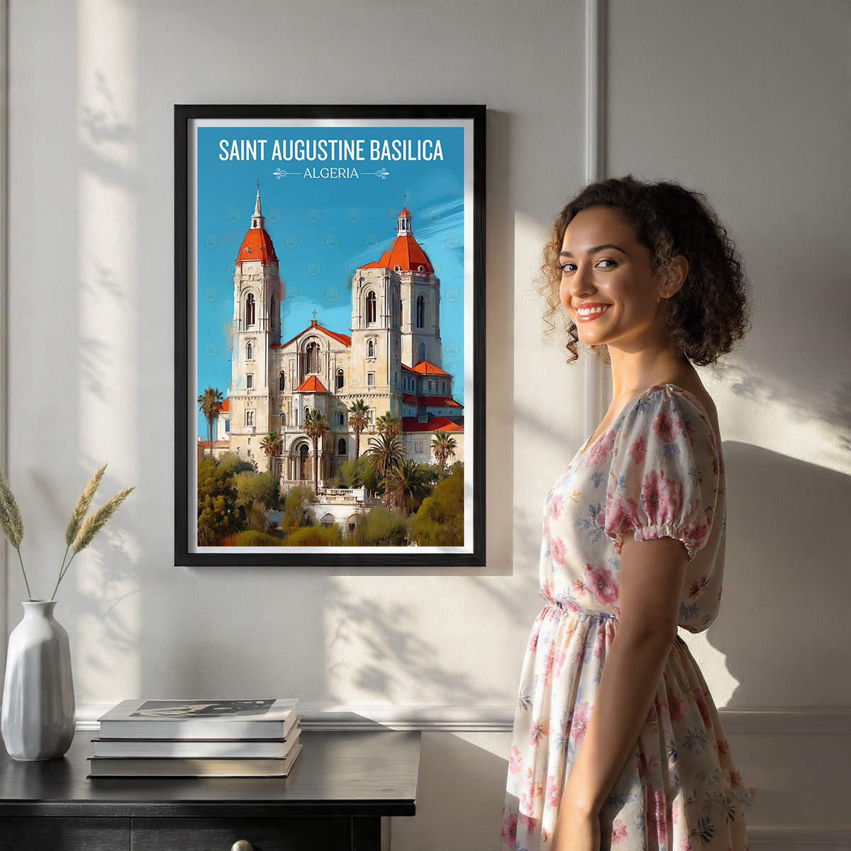 Saint Augustine Basilica - Algeria - Travel Poster Vintage Style Wall Art Print - Art Print - Travel Art Poster