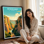 Sidi Rached Viaduct - Algeria - Travel Poster Vintage Style Wall Art Print - Art Print - Travel Art Poster
