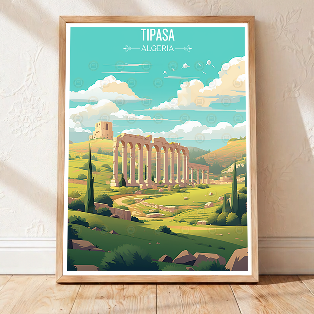 Tipasa - Algeria - Travel Poster Vintage Style Wall Art Print - Art Print - Travel Art Poster