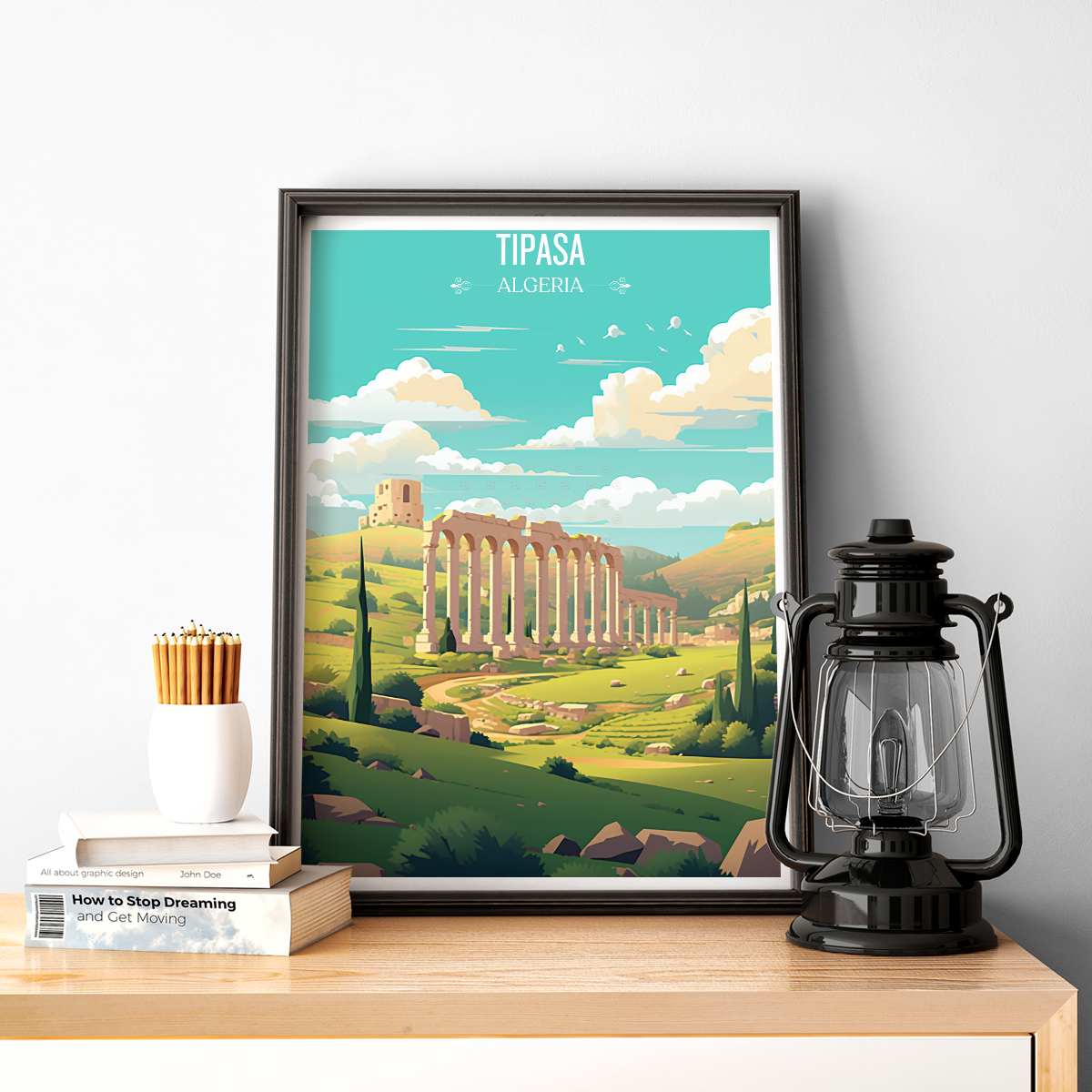 Tipasa - Algeria - Travel Poster Vintage Style Wall Art Print - Art Print - Travel Art Poster