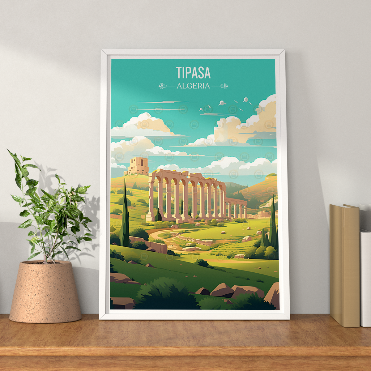 Tipasa - Algeria - Travel Poster Vintage Style Wall Art Print - Art Print - Travel Art Poster