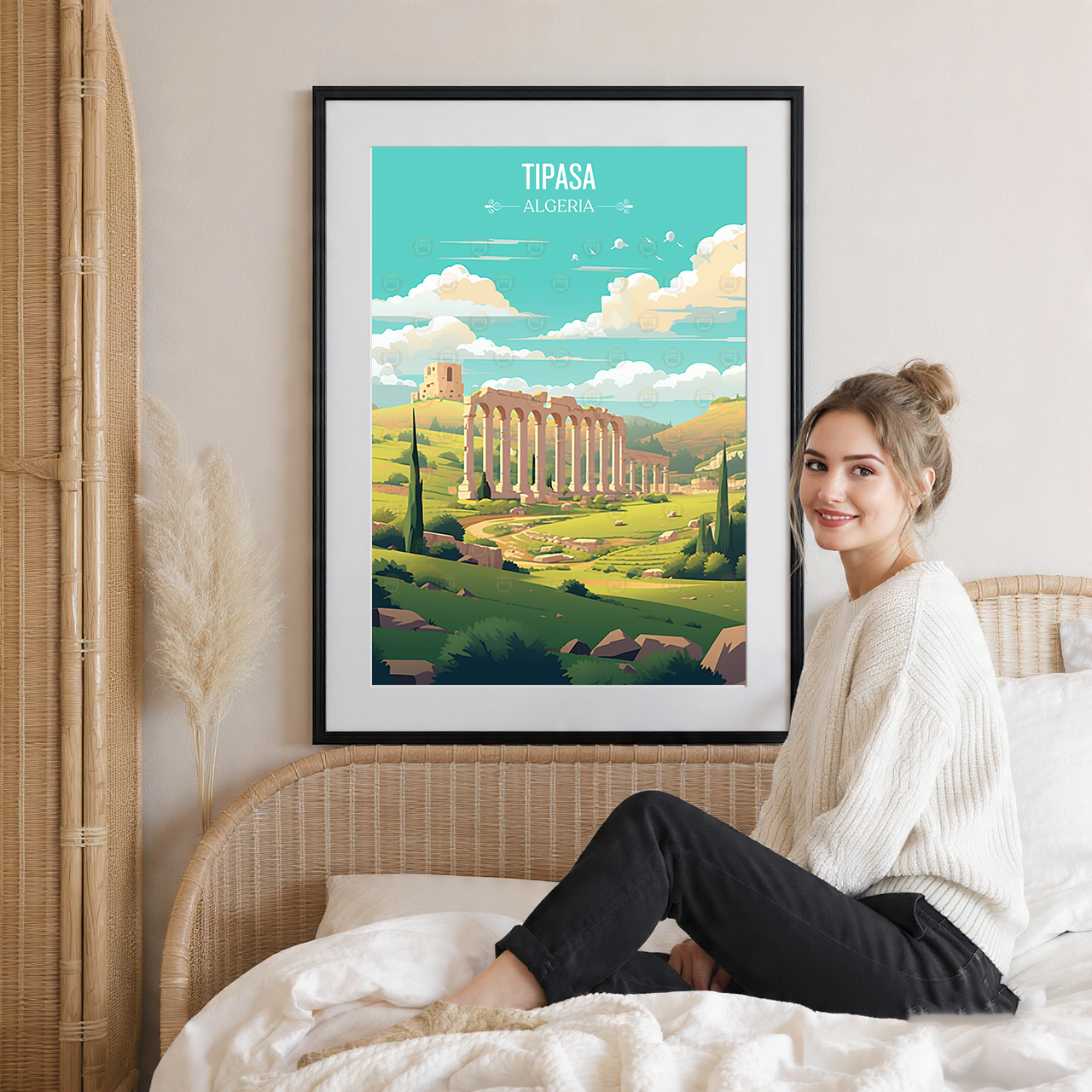 Tipasa - Algeria - Travel Poster Vintage Style Wall Art Print - Art Print - Travel Art Poster