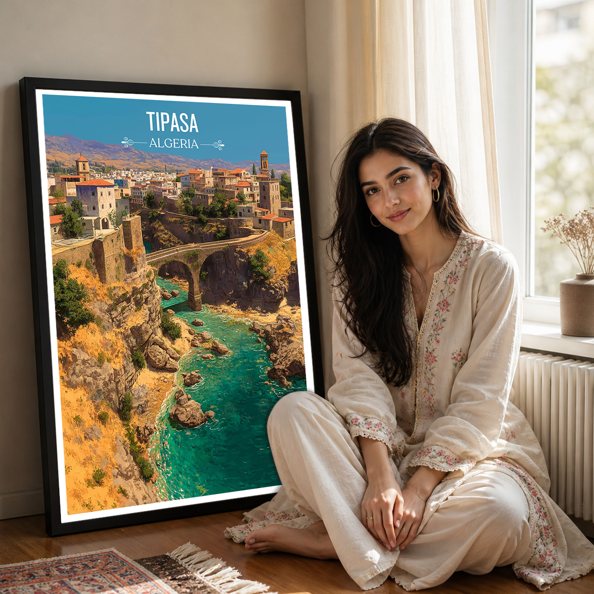 Tipasa - Algeria - Travel Poster Vintage Style Wall Art Print - Art Print - Travel Art Poster
