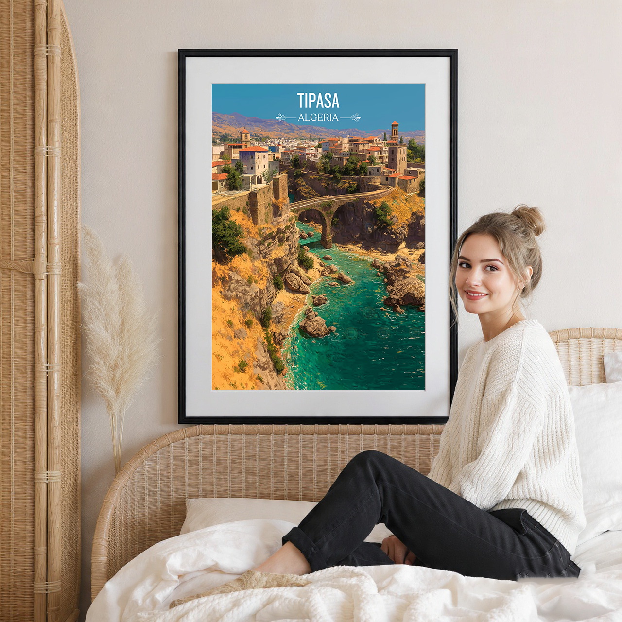 Tipasa - Algeria - Travel Poster Vintage Style Wall Art Print - Art Print - Travel Art Poster