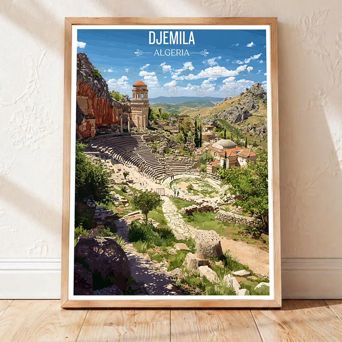 Djemila - Algeria - Travel Poster Vintage Style Wall Art Print - Art Print - Travel Art Poster