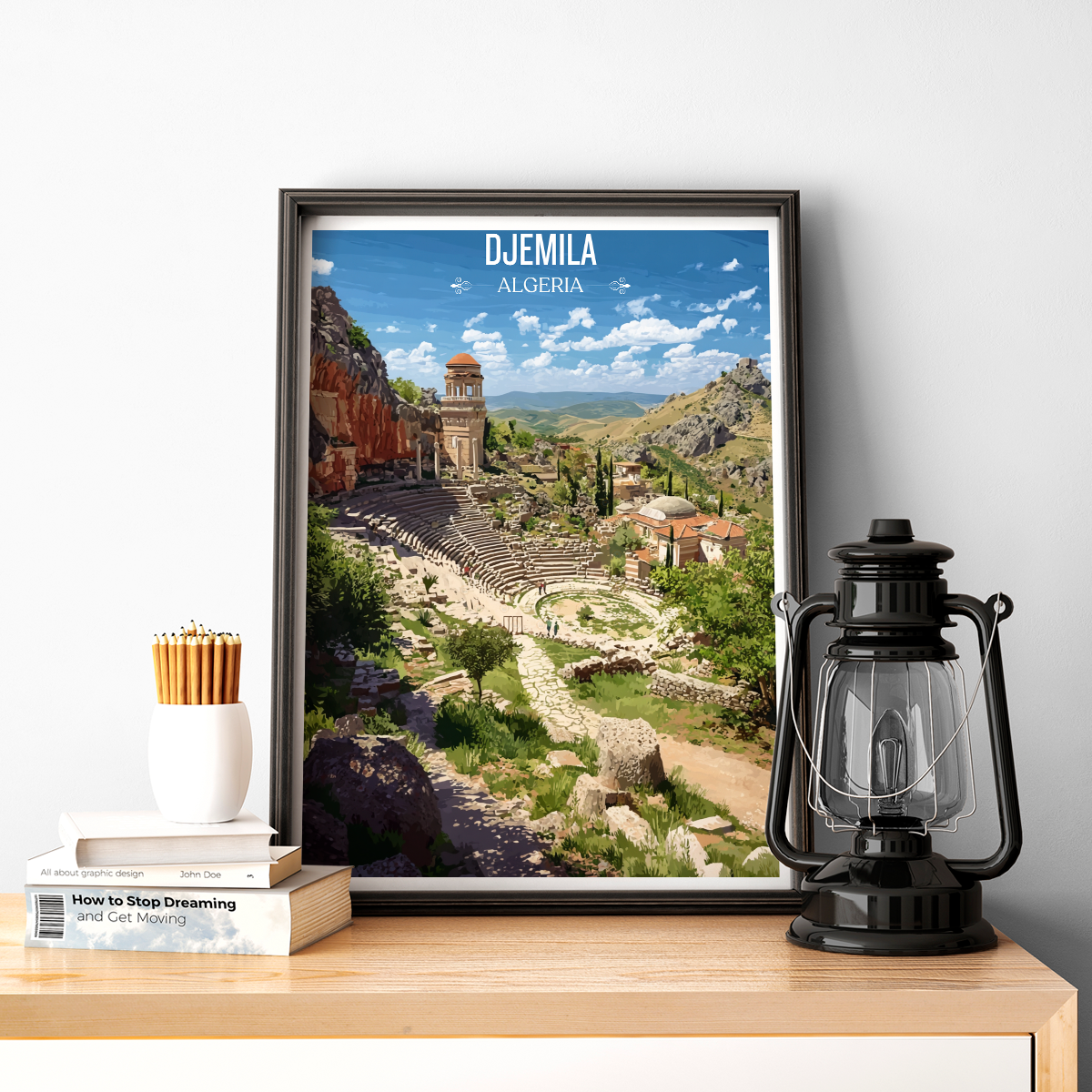 Djemila - Algeria - Travel Poster Vintage Style Wall Art Print - Art Print - Travel Art Poster