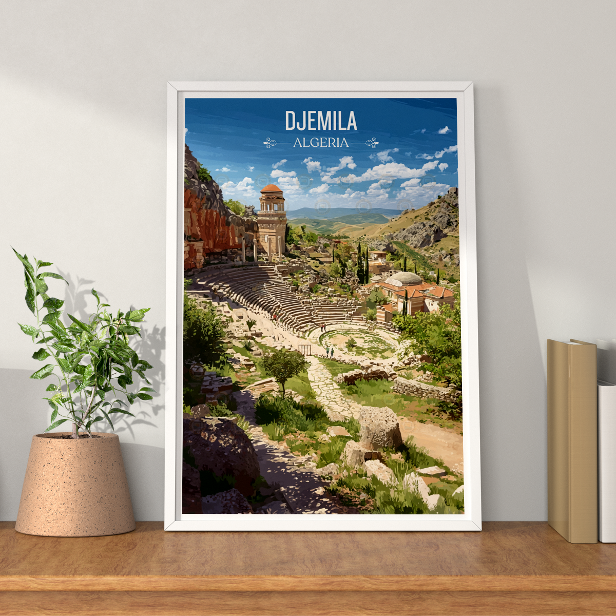 Djemila - Algeria - Travel Poster Vintage Style Wall Art Print - Art Print - Travel Art Poster