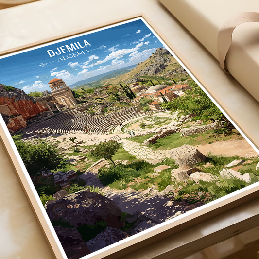 Djemila - Algeria - Travel Poster Vintage Style Wall Art Print - Art Print - Travel Art Poster