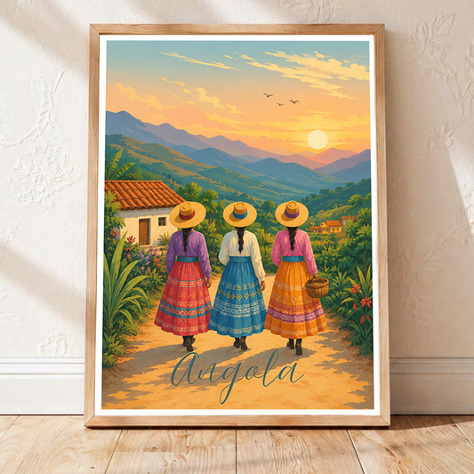 Angola - Travel Poster Vintage Style Wall Art Print - Art Print - Travel Art Poster