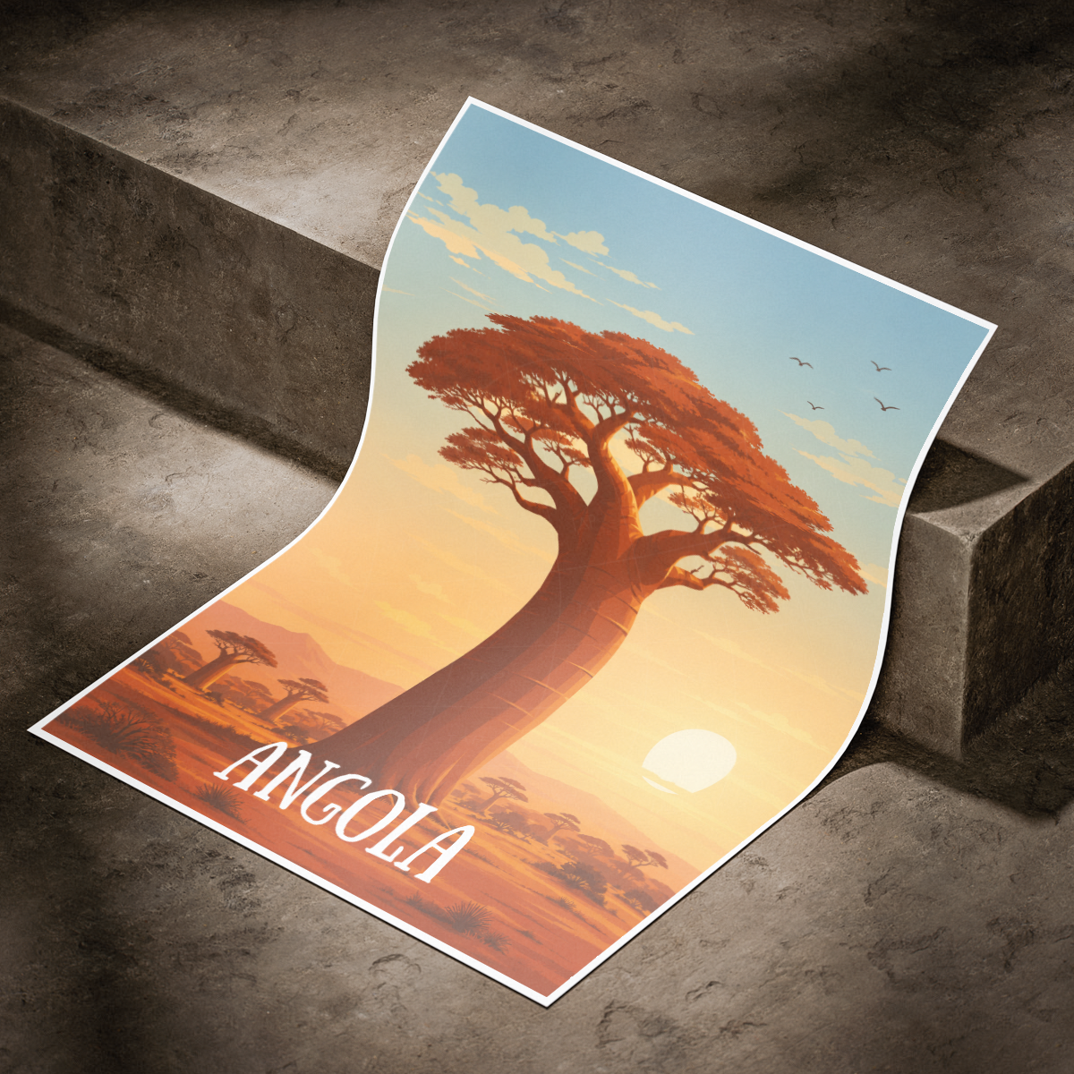 Angola - Travel Poster Vintage Style Wall Art Print - Art Print - Travel Art Poster
