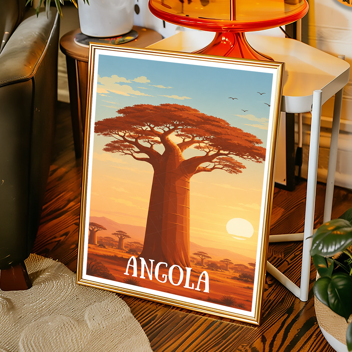 Angola - Travel Poster Vintage Style Wall Art Print - Art Print - Travel Art Poster