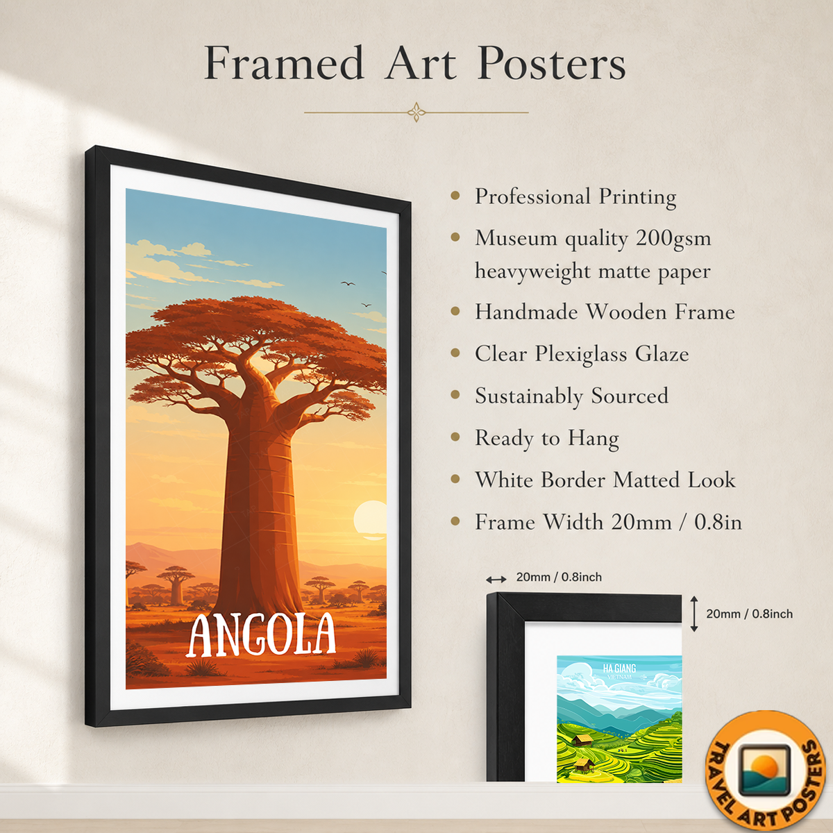 Angola - Travel Poster Vintage Style Wall Art Print - Art Print - Travel Art Poster