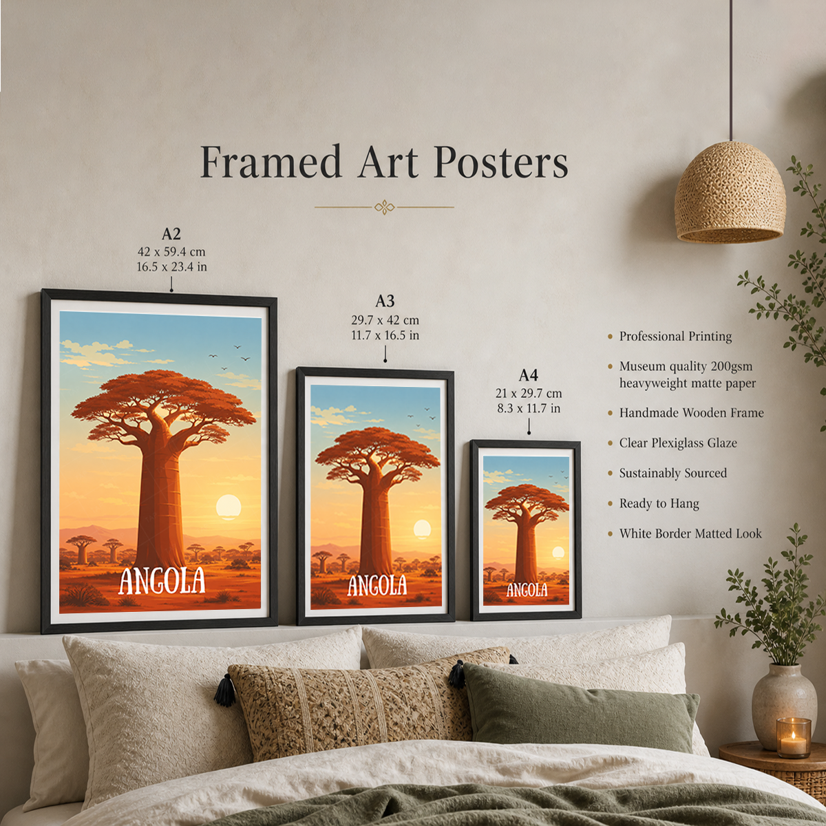 Angola - Travel Poster Vintage Style Wall Art Print - Art Print - Travel Art Poster
