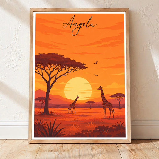 Angola - Travel Poster Vintage Style Wall Art Print - Art Print - Travel Art Poster
