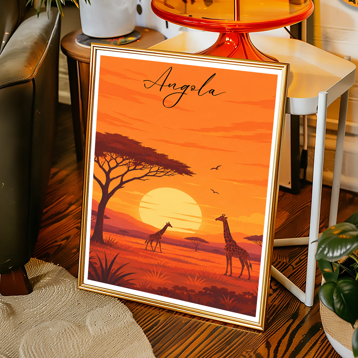 Angola - Travel Poster Vintage Style Wall Art Print - Art Print - Travel Art Poster