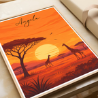 Angola - Travel Poster Vintage Style Wall Art Print - Art Print - Travel Art Poster