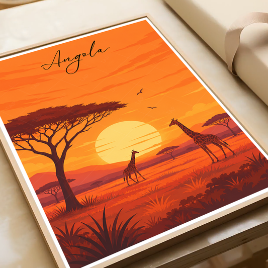 Angola - Travel Poster Vintage Style Wall Art Print - Art Print - Travel Art Poster