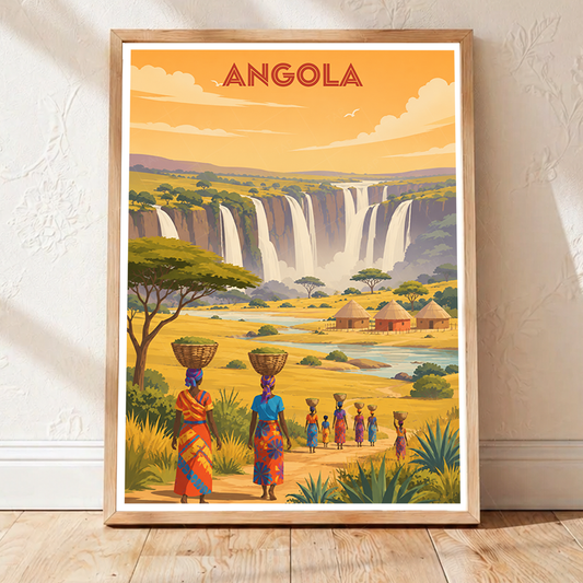 Angola - Travel Poster Vintage Style Wall Art Print - Art Print - Travel Art Poster
