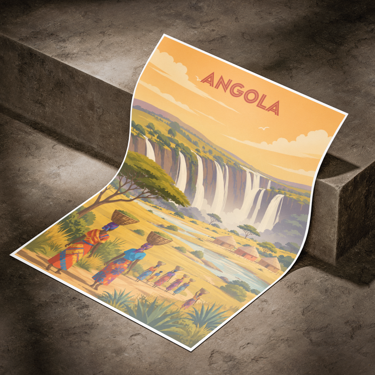 Angola - Travel Poster Vintage Style Wall Art Print - Art Print - Travel Art Poster