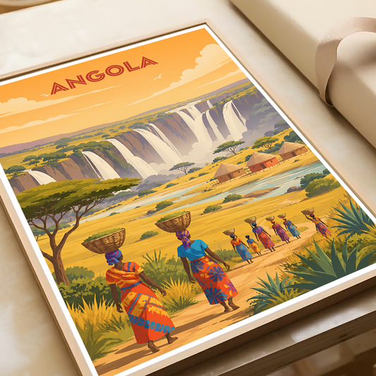 Angola - Travel Poster Vintage Style Wall Art Print - Art Print - Travel Art Poster